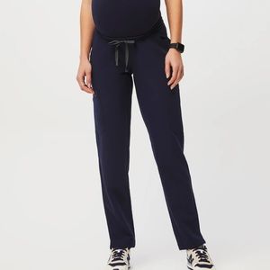 Women's Burgundy Yola™ Maternity - Slim Scrub Pants - L / Navy